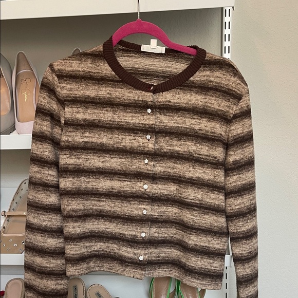 lePeche Sweaters - Cozy Striped Cardigan Sweater